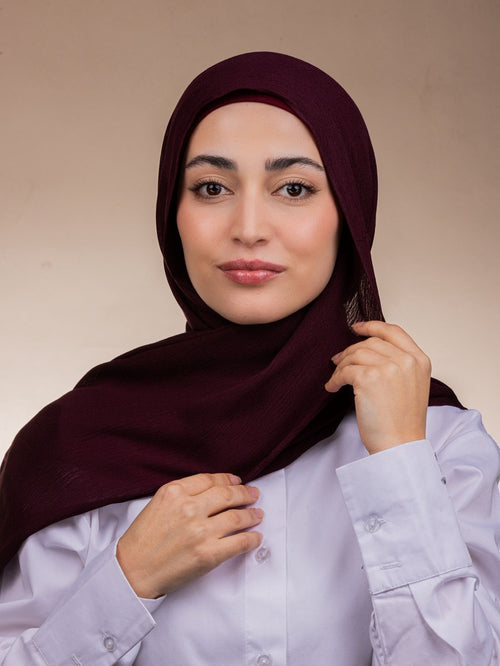 Modal Sponge Hijab – Burgundy