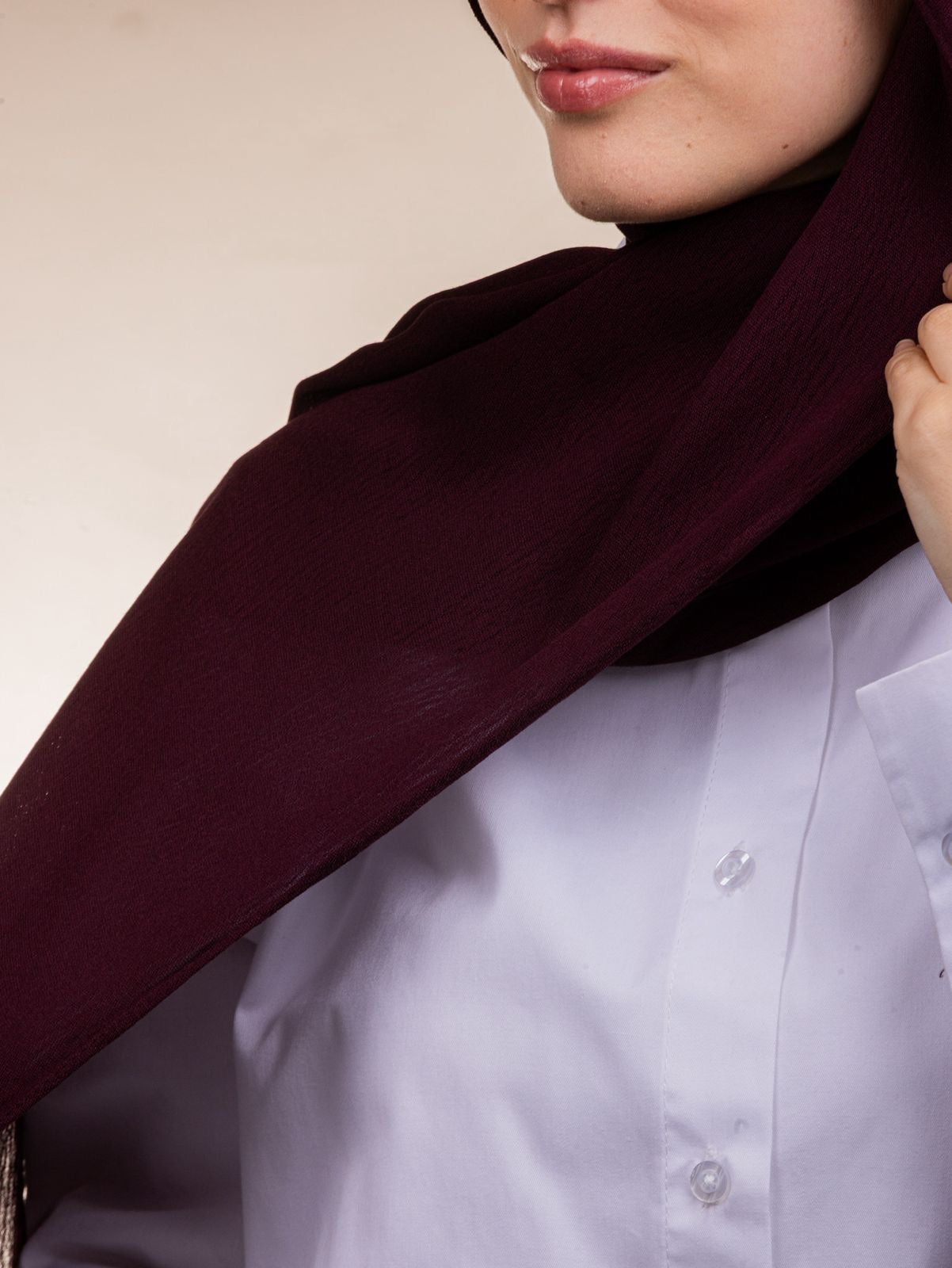 Modal Sponge Hijab – Burgundy