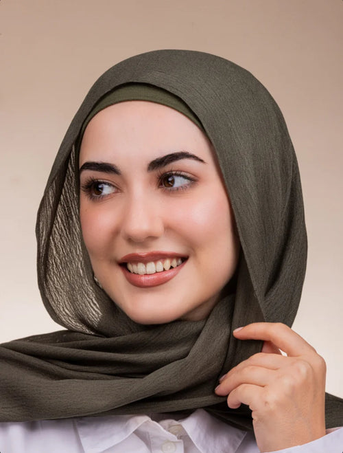 Modal Sponge Hijab - olive green