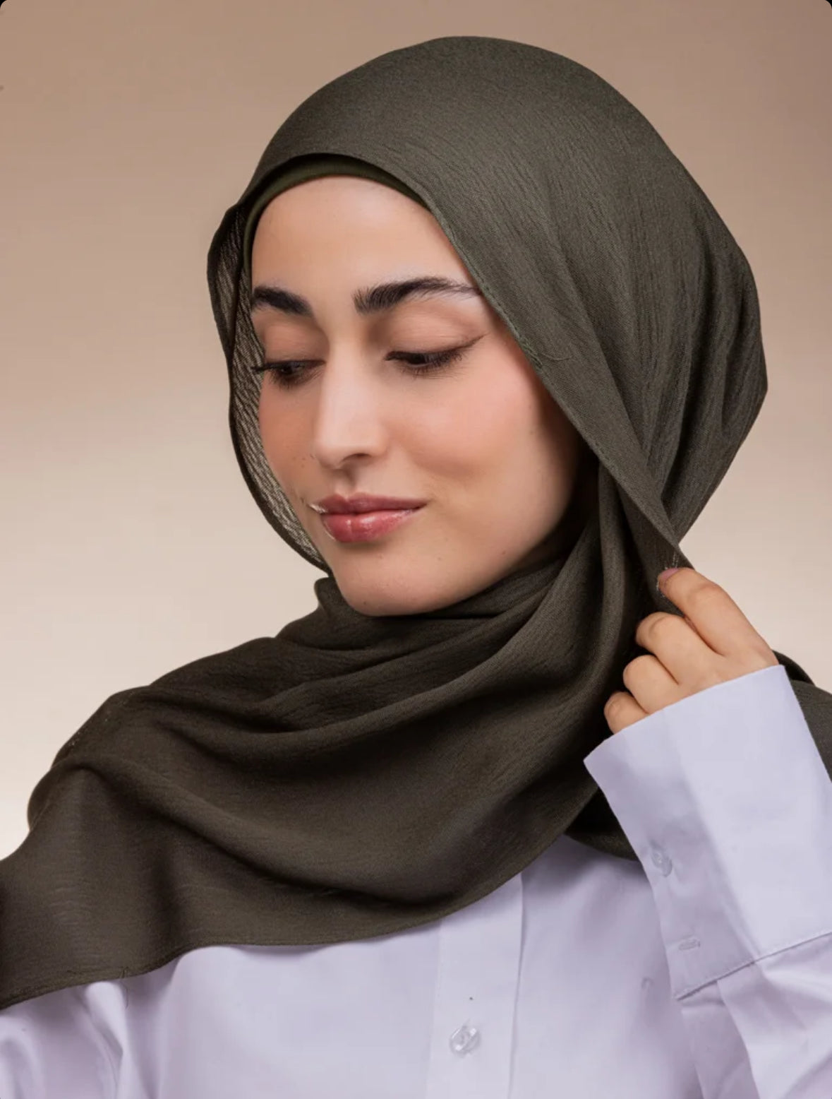 Modal Sponge Hijab - olive green