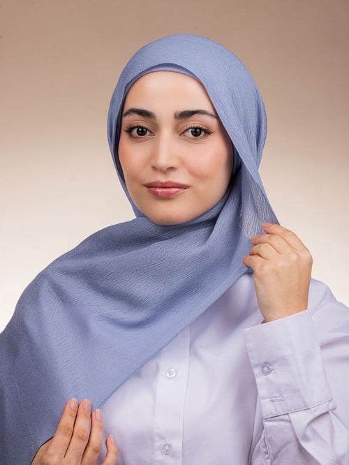 Modal Sponge Hijab - steel blue