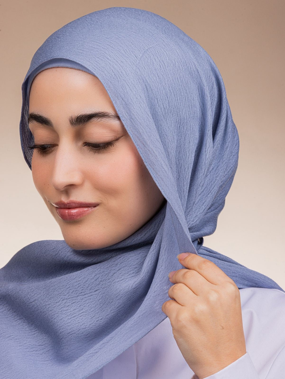 Modal Sponge Hijab - steel blue