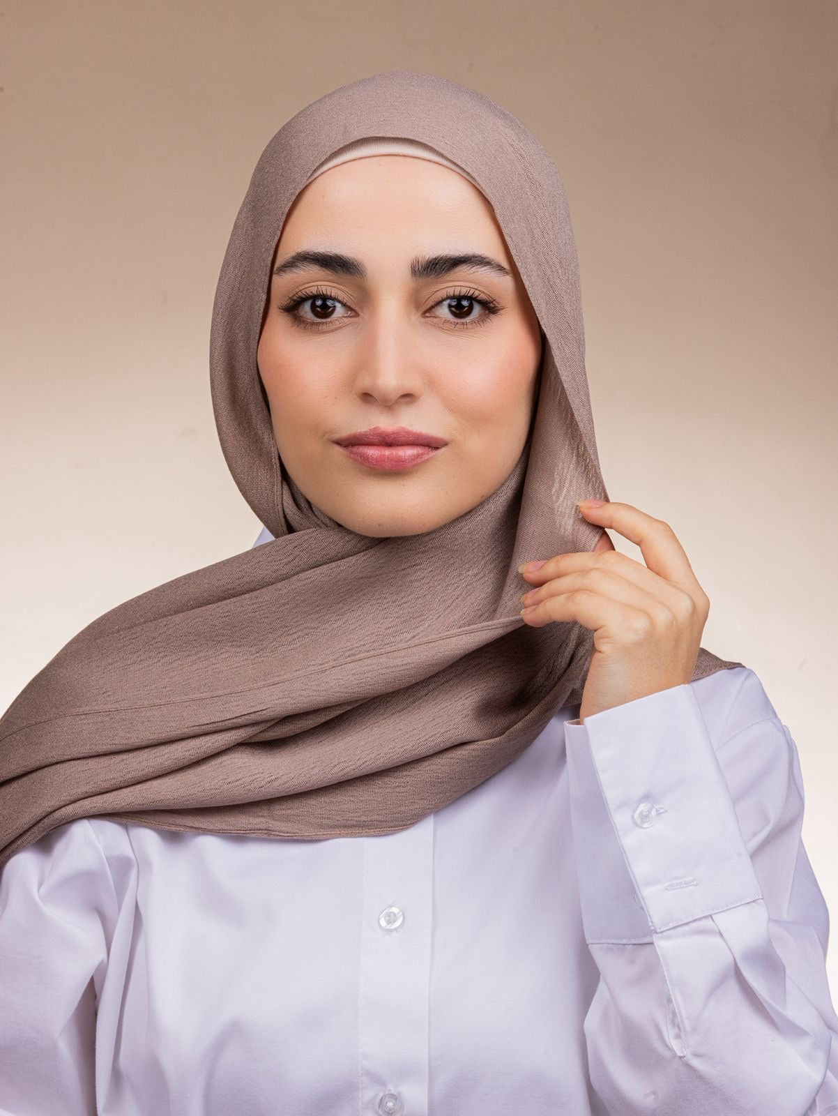 Modal Sponge Hijab – Taupe Brown