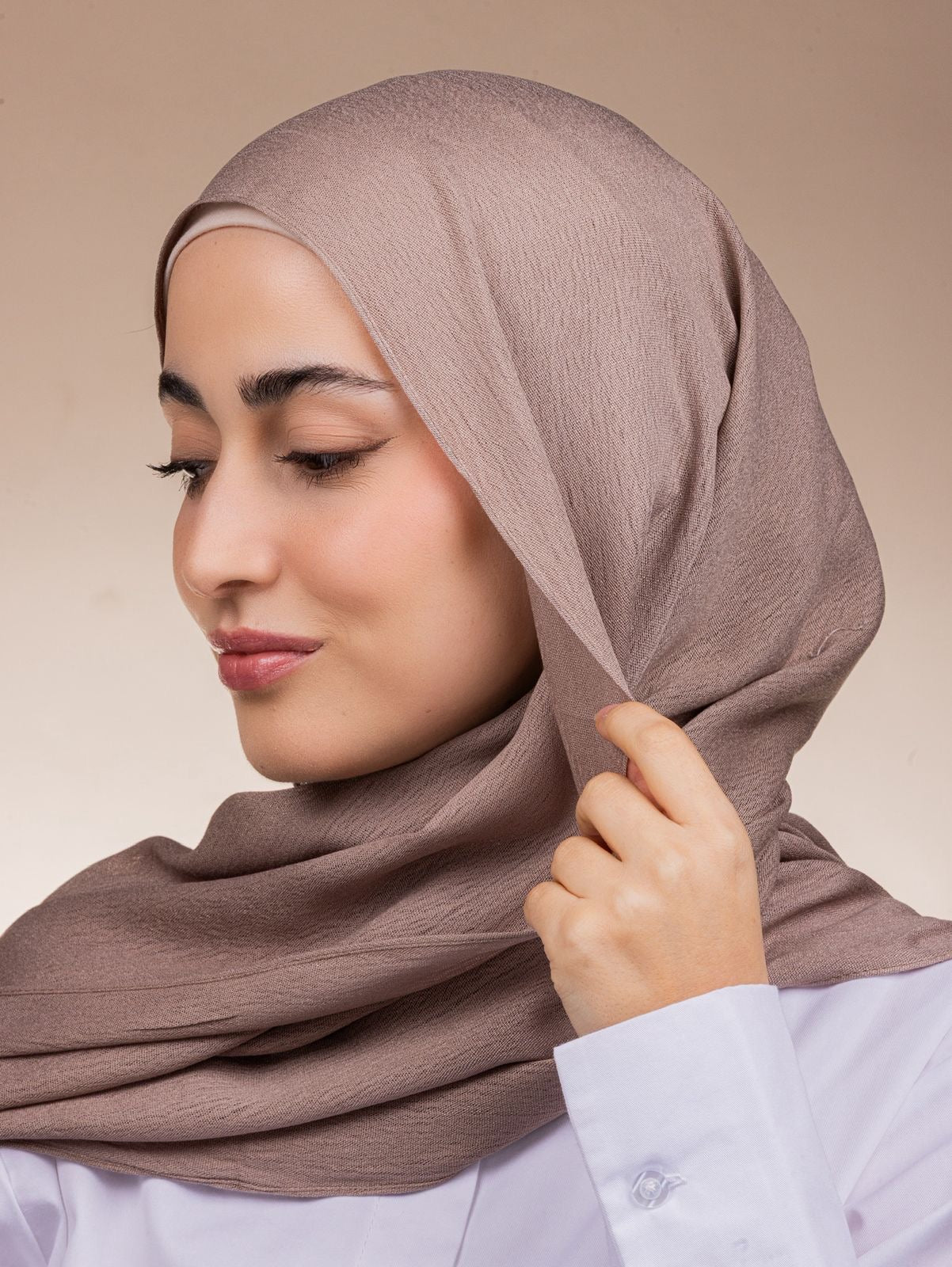 Modal Sponge Hijab – Taupe Brown