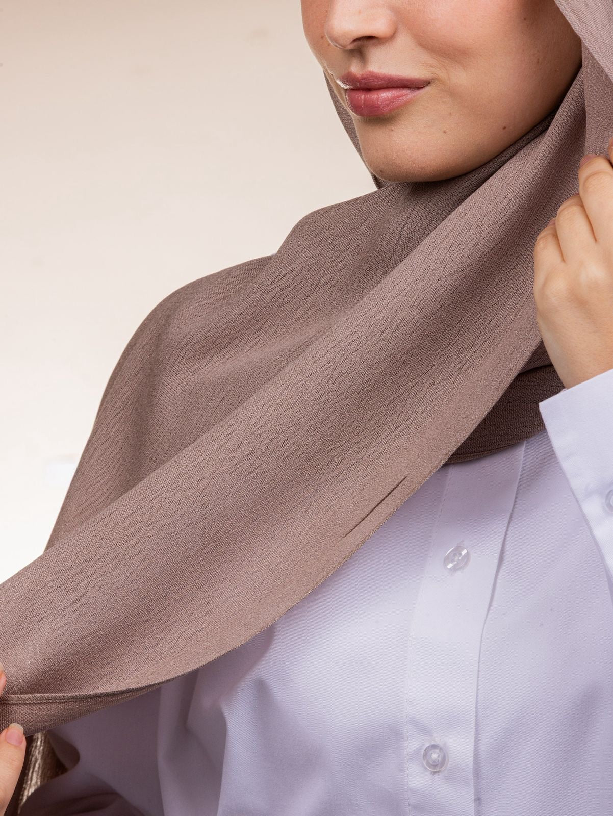 Modal Sponge Hijab – Taupe Brown